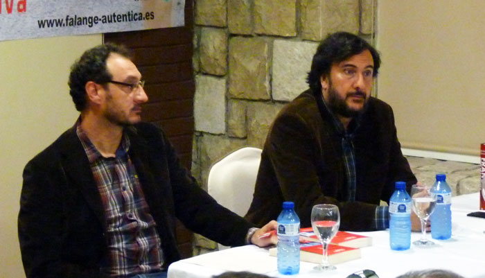 José María Zavala, autor del libro "Las últimas horas de José Antonio" en el acto cultural de Falange Auténtica